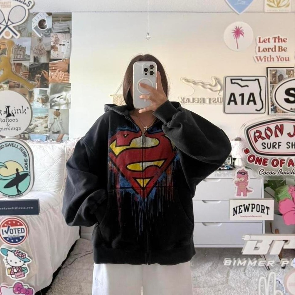 Black Superman young la men's hoodie